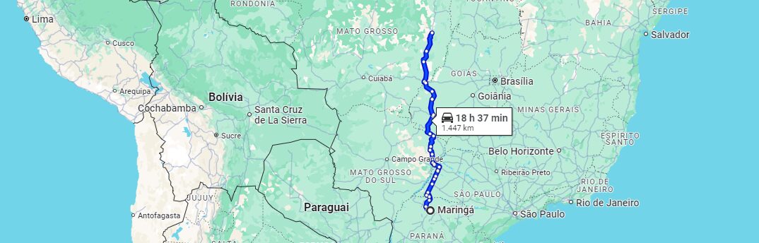 Fretes e Encomendas de Maringá(PR) para Ribeirão Cascalheira(MT) com a Lopesul