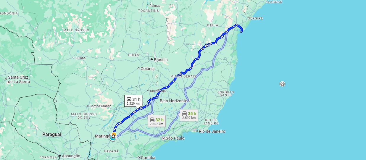 Transportadora de Maringá para a Bahia